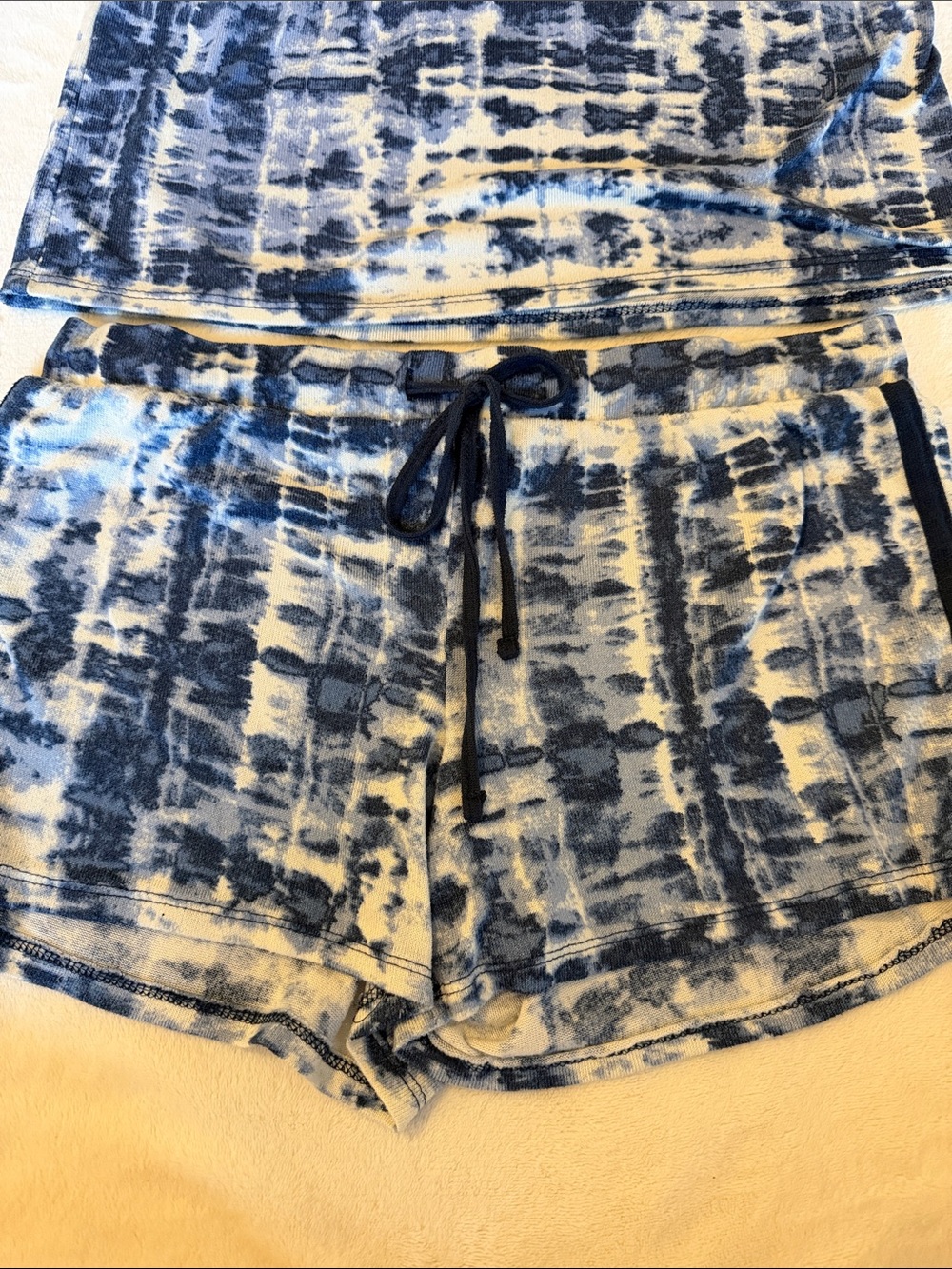 Lucky Brand Blue and White Tie-Dye Pajama Tank & Shorts Set - Picture 2 of 5